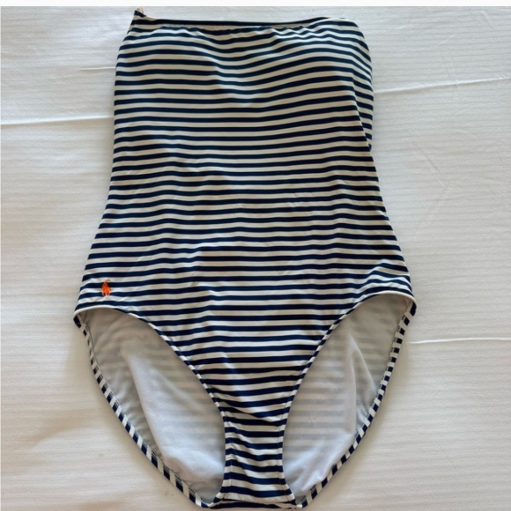Ralph Lauren Navy and White Striped Swimsuit